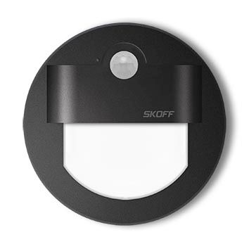 LED nástenné svietidlo Skoff Rueda čierna teplá 230V MM-RUE-D-H s čidlom pohybu