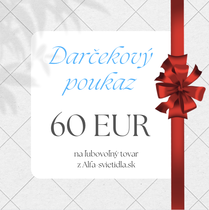 Darčekový poukaz na osvetlenie v hodnote 60 EUR