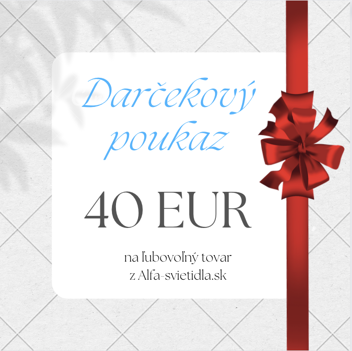 Darčekový poukaz na osvetlenie v hodnote 40 EUR