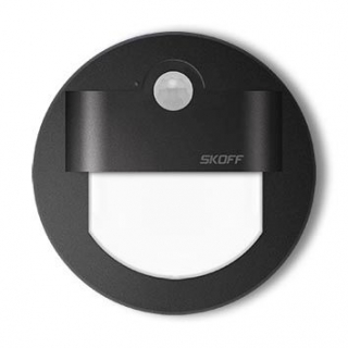 LED nástenné svietidlo Skoff Rueda čierna teplá 10V MJ-RUE-D-H s čidlom pohybu
